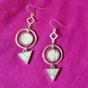 Howlite Geometric Earrings